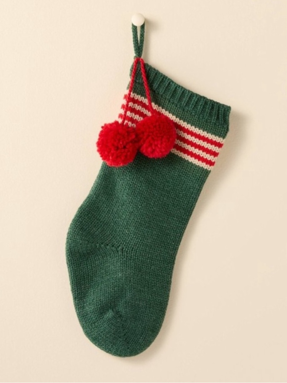 20" Vintage Stripe Knit Stocking Green - Hearth & Hand™ with Magnolia NEW